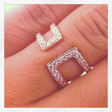Rose Gold  Diamond Cuff Ring