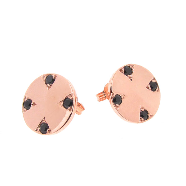Rose Gold Four Corners of the Earth studs