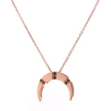 Rose Gold Black Spinel Medium 'Crescent Moon' Pendant