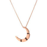 Rose Gold Black Spinel Medium 'Crescent Moon' Pendant