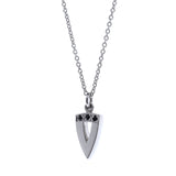 white gold black spinel midi arrow head pendant