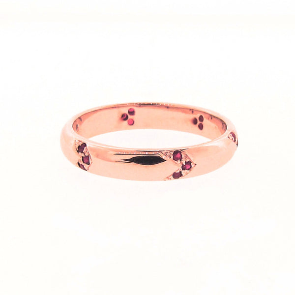 Find Your Direction Narrow Band in Rose Gold and Ruby