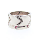 Find Your Direction Narrow Band in White Gold and Ruby
