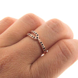 Rose Gold Black Spinel Travelling stackable band