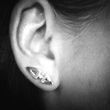 white gold diamond double arrow head ear climber