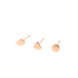 rose gold mini- dot, triangle or drop stud