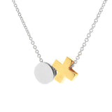Silver and Yellow Gold Baby Kiss Hug Necklace or anklet