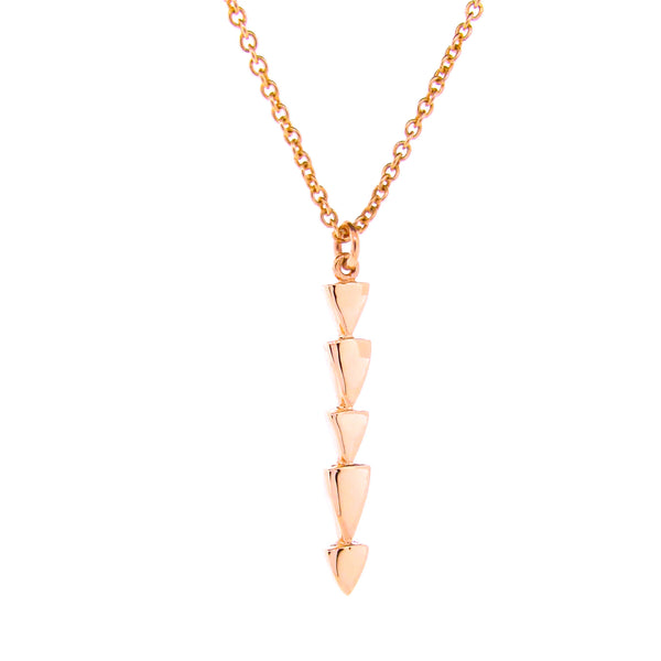 rose gold chasing arrows pendant