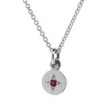 White Gold Ruby Small Eclipse Pendant