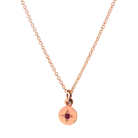 Rose Gold Ruby Small Eclipse Pendant