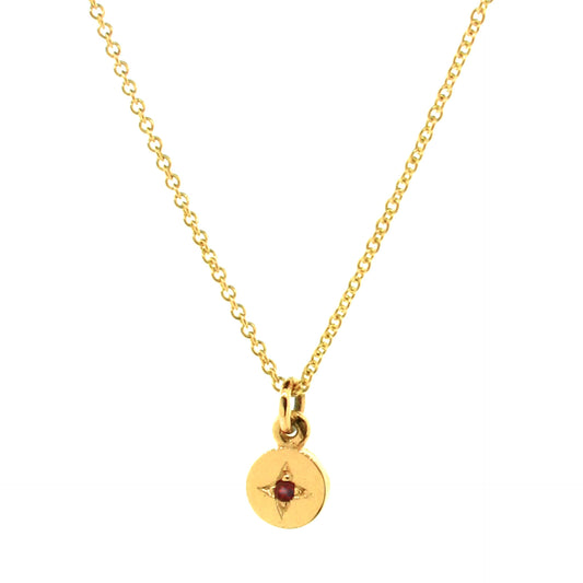 Yellow Gold Ruby Small Eclipse Pendant