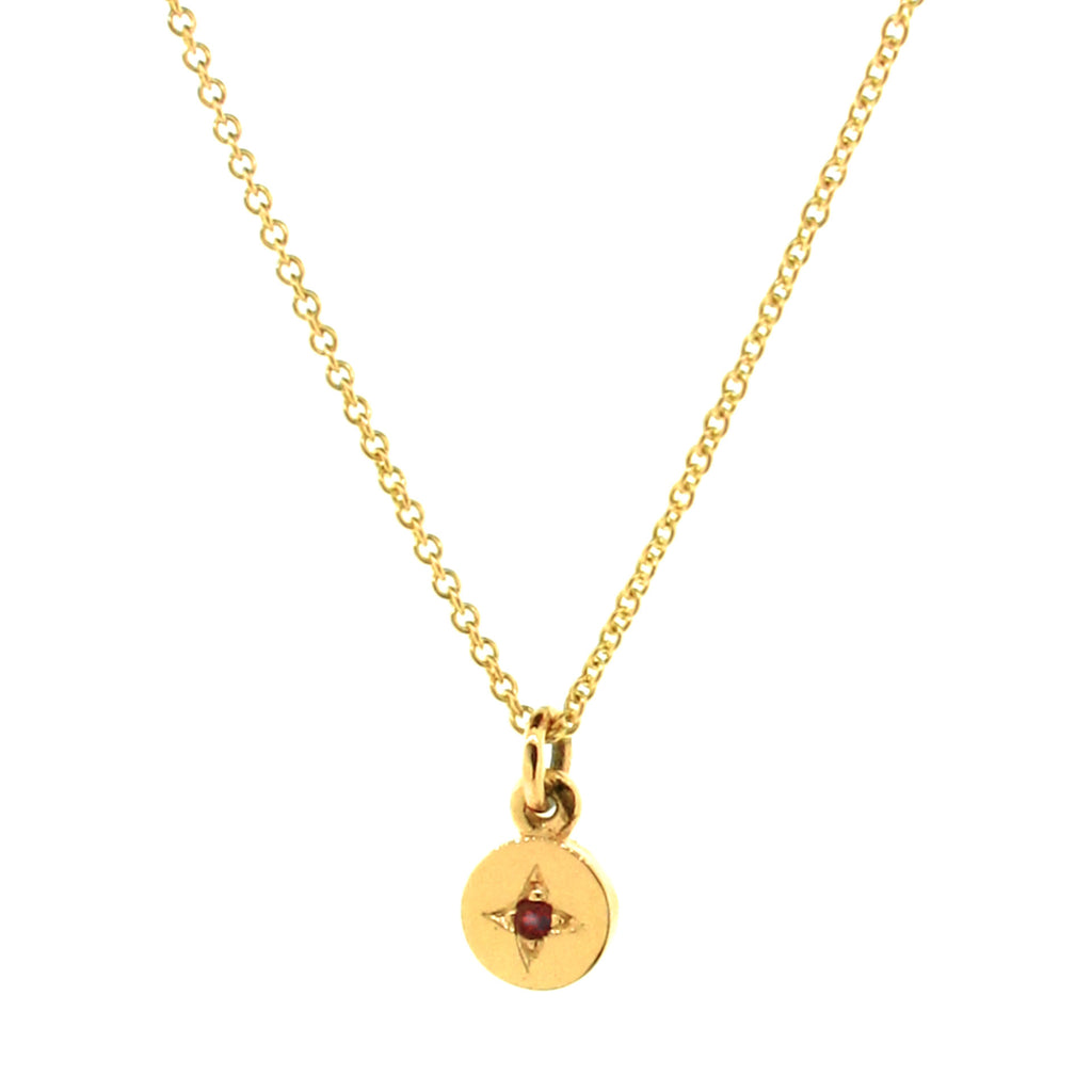 Yellow Gold Ruby Small Eclipse Pendant