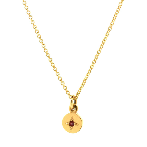 Yellow Gold Ruby Small Eclipse Pendant