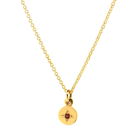 Yellow Gold Ruby Small Eclipse Pendant