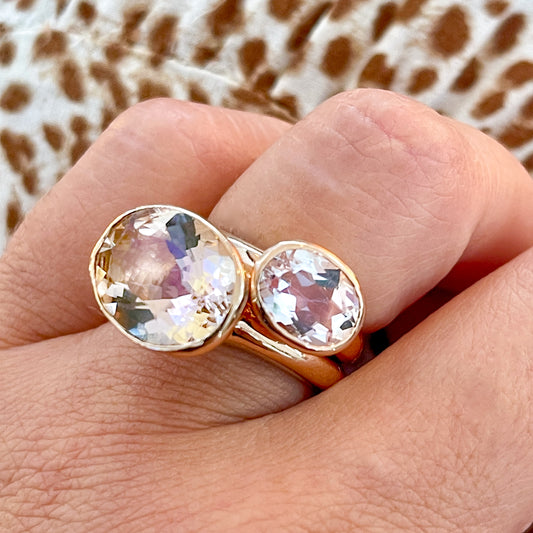 9ct Rose Gold Morganite Small Simplicity Ring
