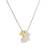 Sterling Silver & Yellow Gold Bunny Love Necklace