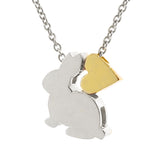 Sterling Silver & Yellow Gold Bunny Love Necklace