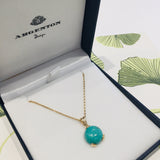 Yellow Gold Turquoise Small Era Necklace