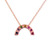 Rose Gold stone set Baby Rainbow Pendant or necklace