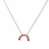 Rose Gold stone set Baby Rainbow Pendant or necklace