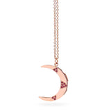 Rose Gold Ruby Large Moon Pendant