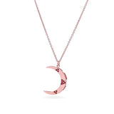 Rose Gold Ruby Large Moon Pendant