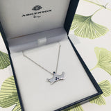 white gold Gold Diamond and Sapphire Crown Pendant only