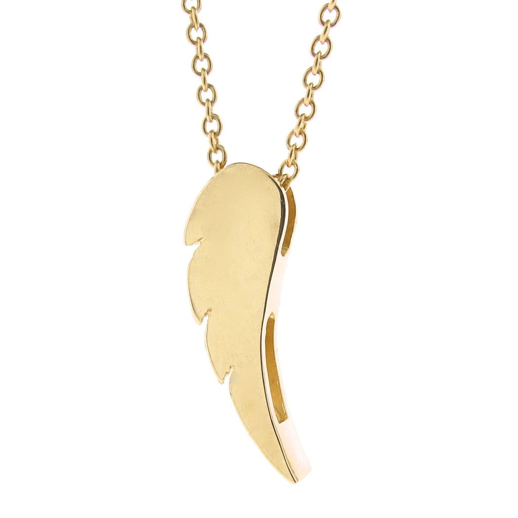 Yellow Gold Wing Pendant or Necklace