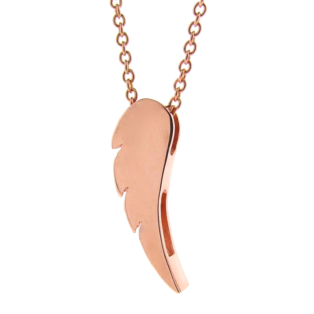 Rose Gold Wing Pendant or Necklace