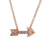 rose gold diamond arrow & wing necklace