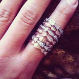 white gold diamond Art Deco stackable band