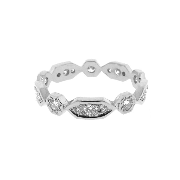 white gold diamond Art Deco stackable band
