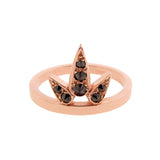 rose gold black diamond small Lotus ring