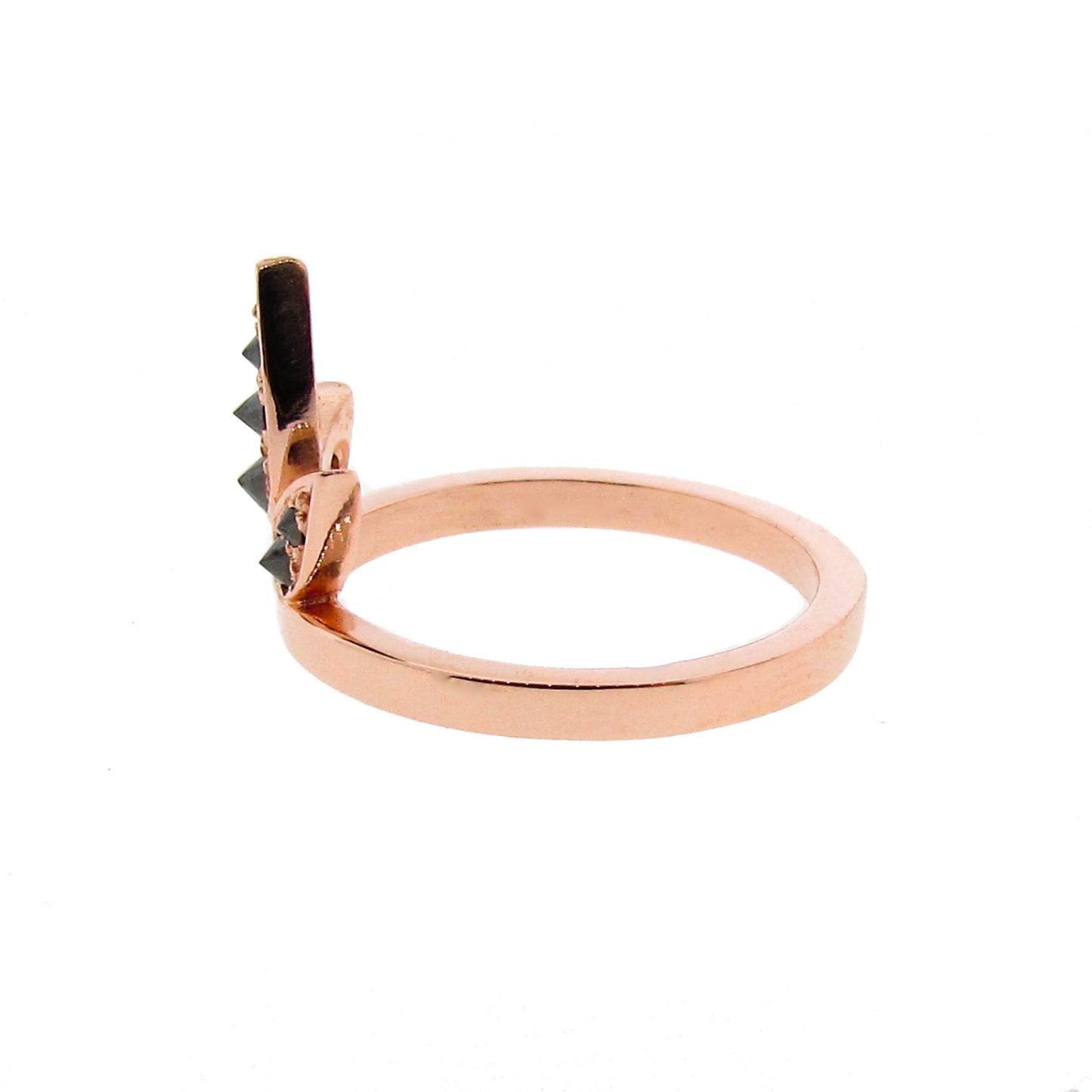 rose gold black spinel Lotus ring