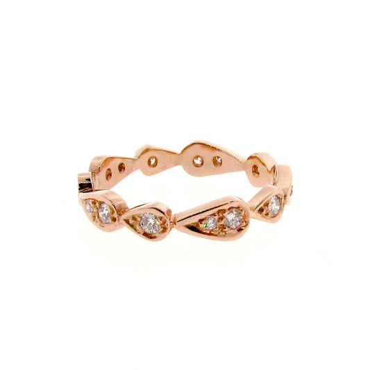 rose gold diamond chasing droplets stackable band