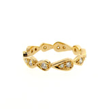 yellow gold diamond chasing droplets stackable band