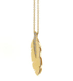 Yellow Gold white Diamond Feather