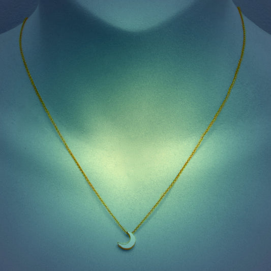 Yellow Gold Baby Crescent Moon Pendant