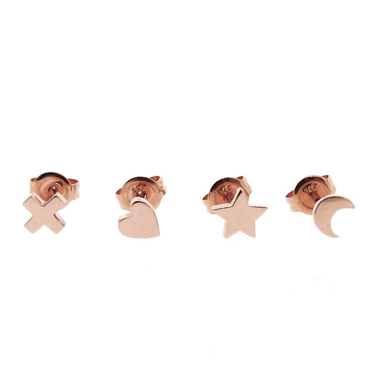 rose gold mini- moon, star, heart or kiss stud