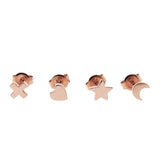 rose gold mini- moon, star, heart or kiss stud