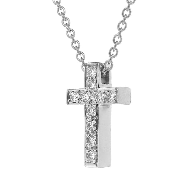 White Gold Diamond Medium Cross Pendant