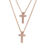 Rose Gold Diamond Medium Cross Pendant