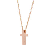 Rose Gold Black Diamond Medium Cross Pendant