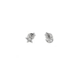 white gold diamond mini - moon or star stud