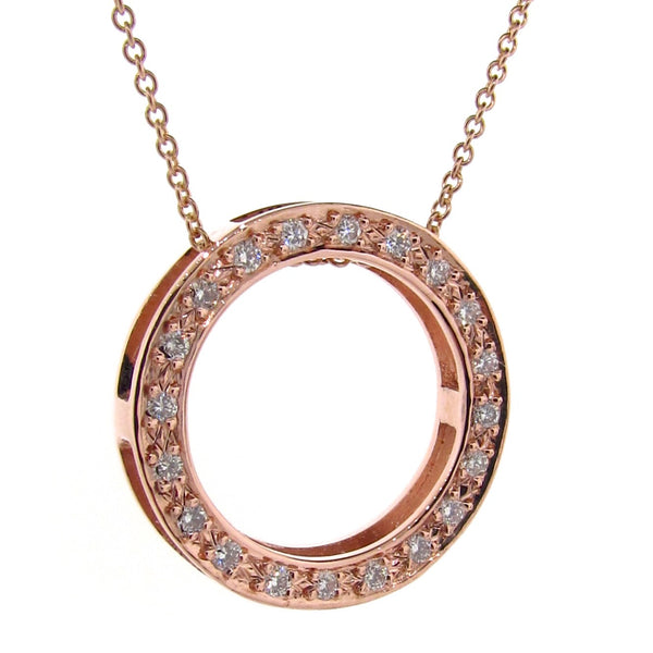 Rose Gold Diamond Eternity Circle of Life Pendant