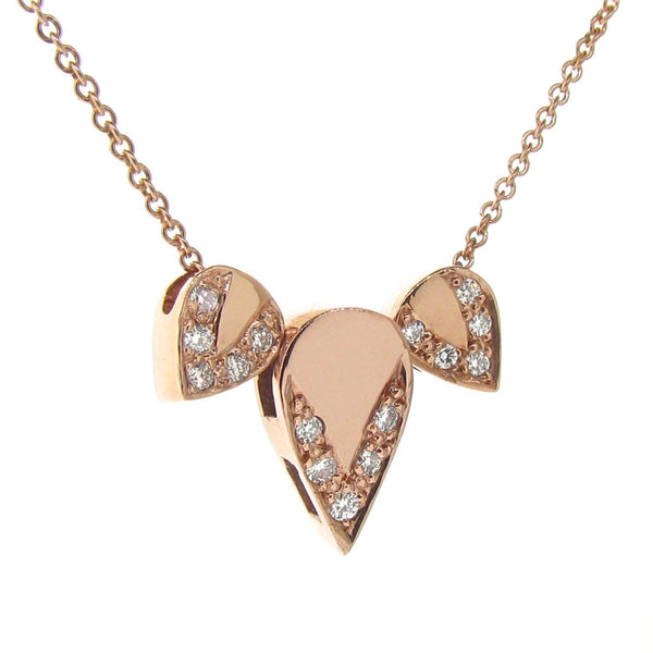 rose gold diamond Lotus necklace