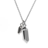 Sterling Silver Duo Crystal Necklace