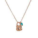 Rose Gold and Turquoise Locket Necklace