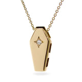 Yellow Gold Diamond Coffin Pendant