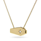 Yellow Gold Diamond Coffin Pendant